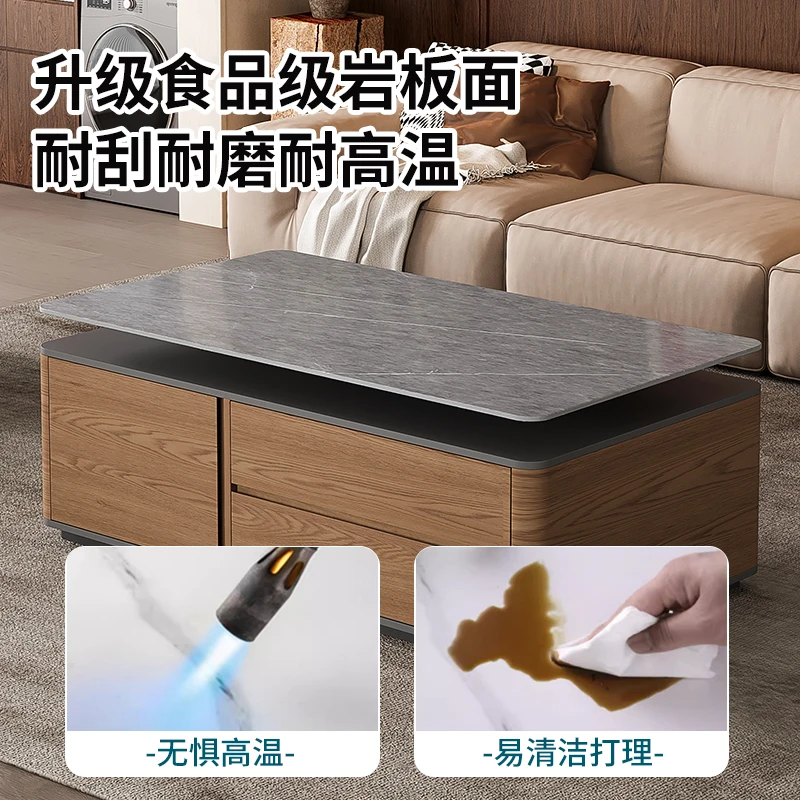 

Журнальный столик в средневековом стиле для гостиной, бытовой стол из массива дерева, журнальный столик из каменной плиты, комбинация шкафов для телевизора