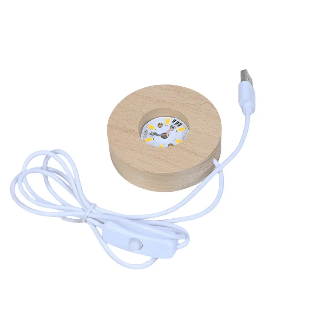 

6/7 см в диаметре. Подставка для светильника из хрустального стекла. Круглая подставка для светодиодного деревянного дисплея. Подставка для лампы из смолы для хрустального стекла.