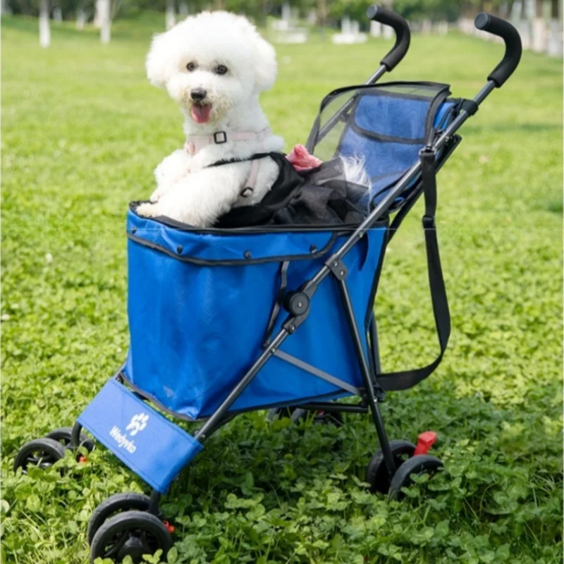 

Multi-Functional Folding Pet Stroller Portable Travel Outdoor Picnic Shopping Cart Small And Medium-sized Stroller For Going Out
