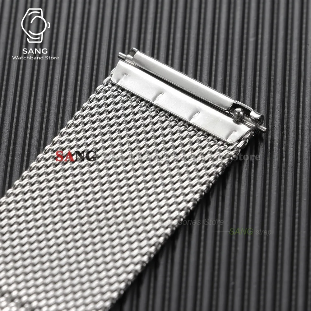 18mm 20mm 22mm 12mm 14mm 16mm 17mm 19mm 21mm 24mm Schnellverschluss-Uhrenarmband 0,6mm Milanaise-Mesh-Stahl-Uhrenband Business-Armband – Detail 2