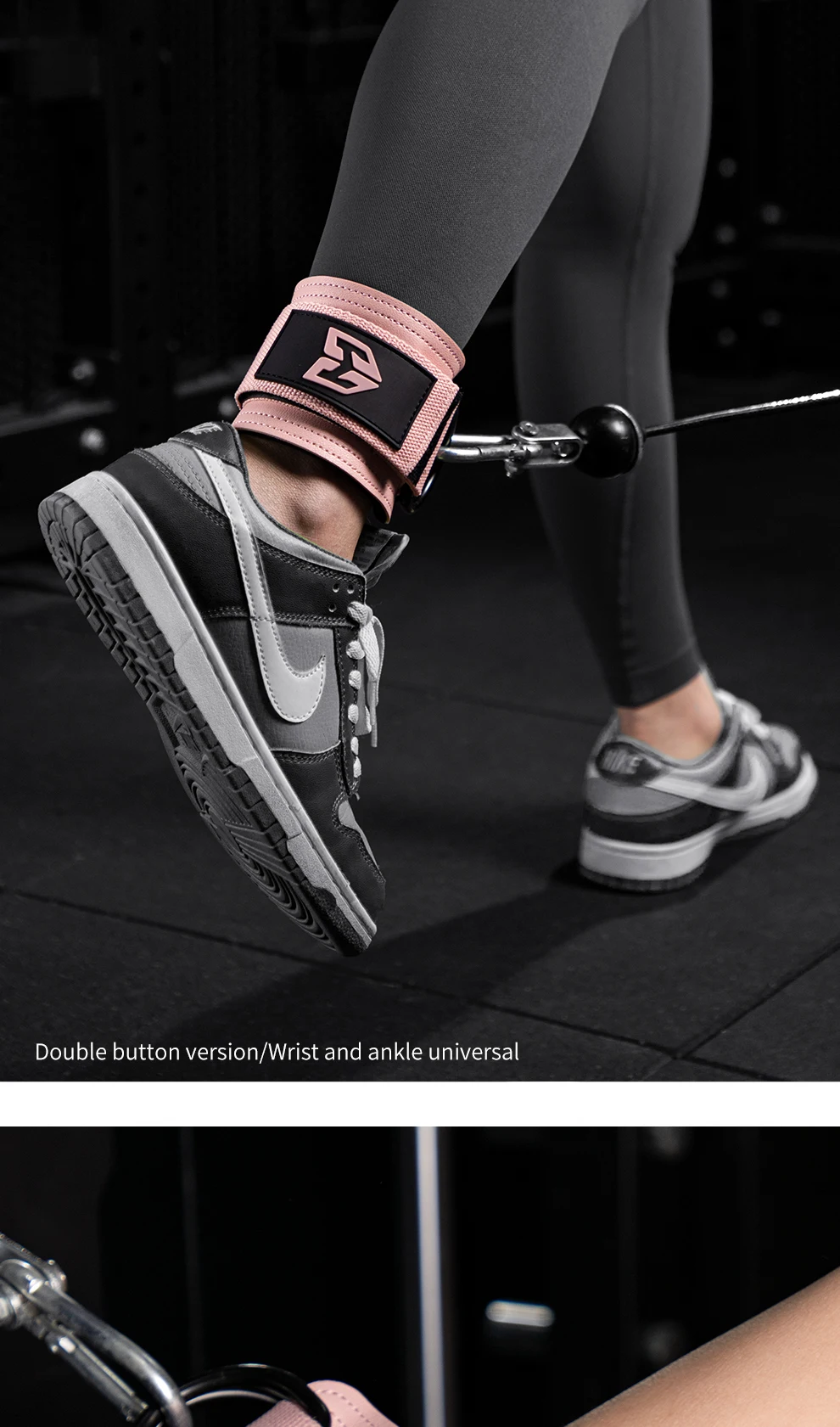 Fitness-Handgelenkband mit verstellbaren D-Ring-Stützmanschetten, Krafttrainings-Schnallenrolle für das Gym, Sportschutz-Sicherheitsgurt – Detail 9