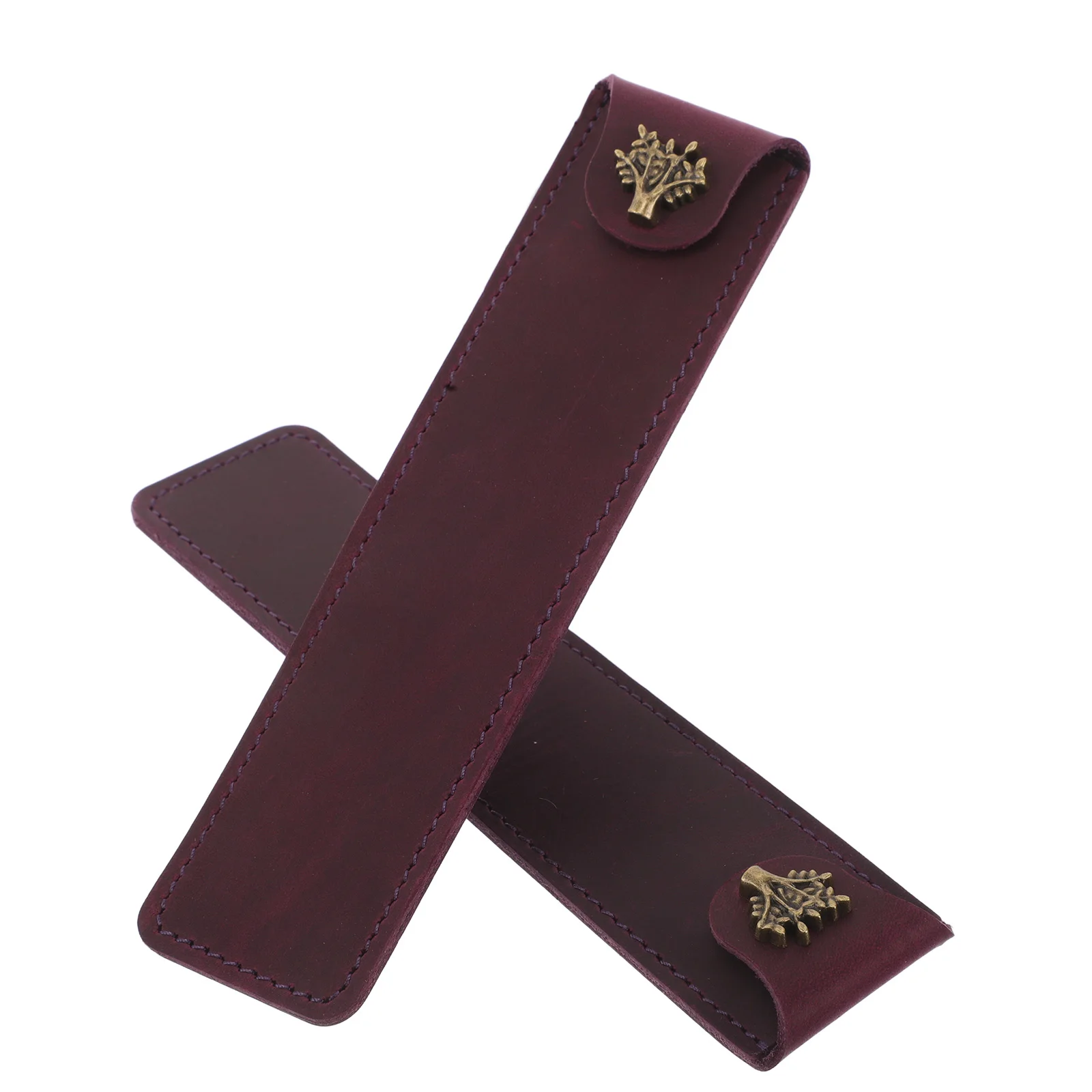 

2pcs Slim Vintage Cowhide Pen Pencil Case Holder Portable ganizer Storage Sleeve Small Pouch for Pens Pencils Travel