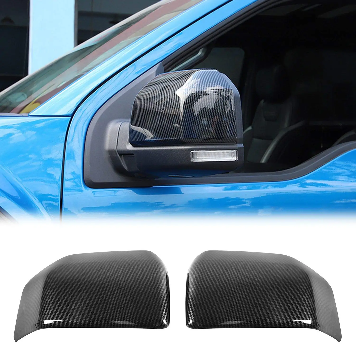 

Carbon Fiber Side Mirror Cover Trim For Ford F150 2015-2020 Rearview Mirror Decoration