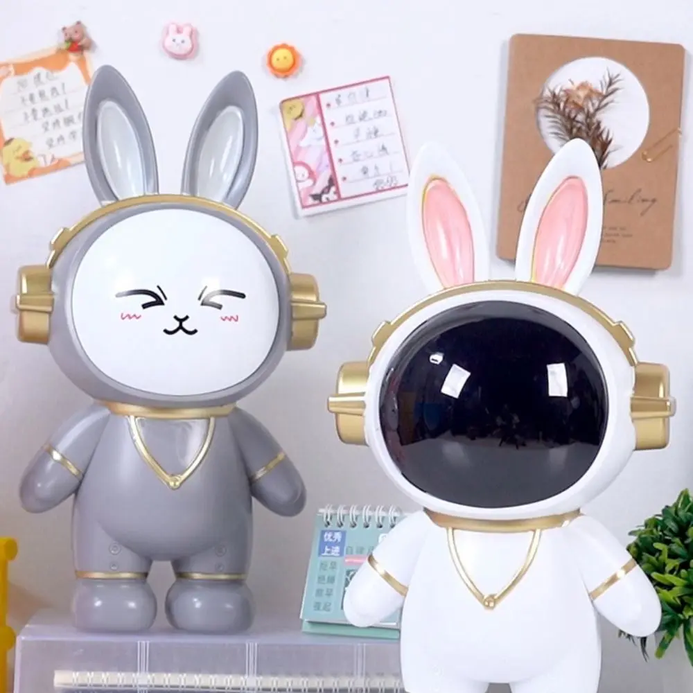 Large Capacity Astronaut Piggy Bank Night Lamp With Light Astronaut Savings Bank Durable Safe Space Rabbit Savings Bank