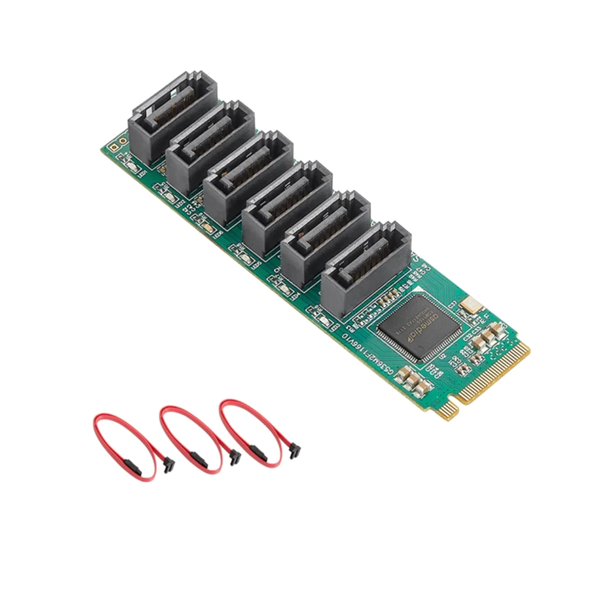 M.2 to 6 Port SATA3.0 6G Expansion Card M Key NVME Expansion Card