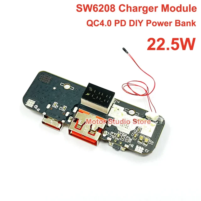 Rodzaj USB LED QC 4.0 3.0 PD SW6208 szybka moduł ładowarki 5V-12V do akumulatora litowo-jonowego DIY Power bank