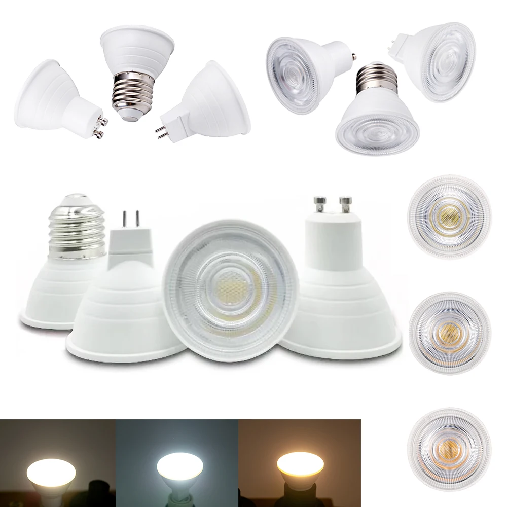 

MR16 Bulb GU10 GU5.3 7W LED Lamp E27 E14 E12 B22 B15 COB LED Lamp Spotlight Bulb Bulbs Light 220V Ceiling Lamp Downlight