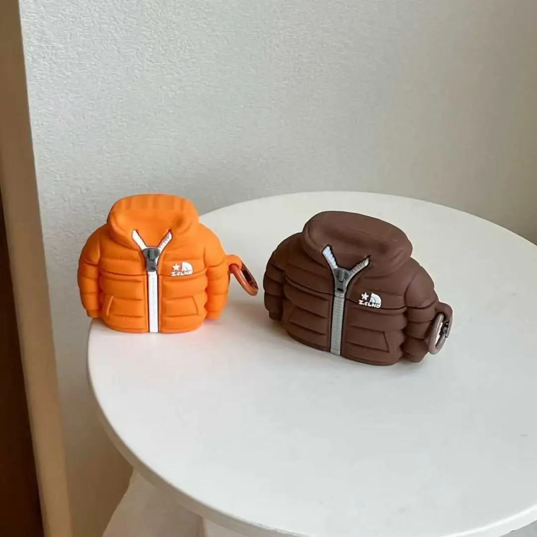 Mini  Jacket Silicone Earphone Case for Airpods1/2/3/4/Pro, soft silicone  interesting and realistic design, Friend gift