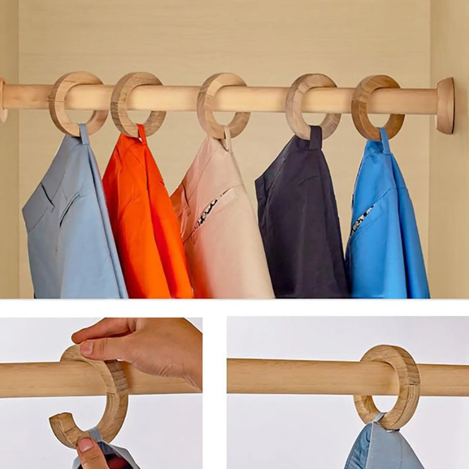 Curtains Tiebacks Multifunctional Wooden Drape Hanger Curtains Buckle For Window Home Living Room Bedroom Bathroom Dining Room