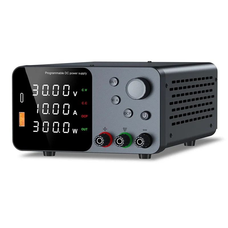 A78E-DC 30V 10A Power Supply USB Charging Adjustable DC Regulated Switching Power With Output Button DC Power Switch A
