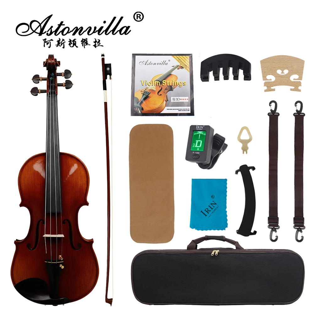 

Astonvilla AV-901 4/4 Violin Handmade Spruce Panel Violin Set with Storage Case Accessories Professional Violin for Performances