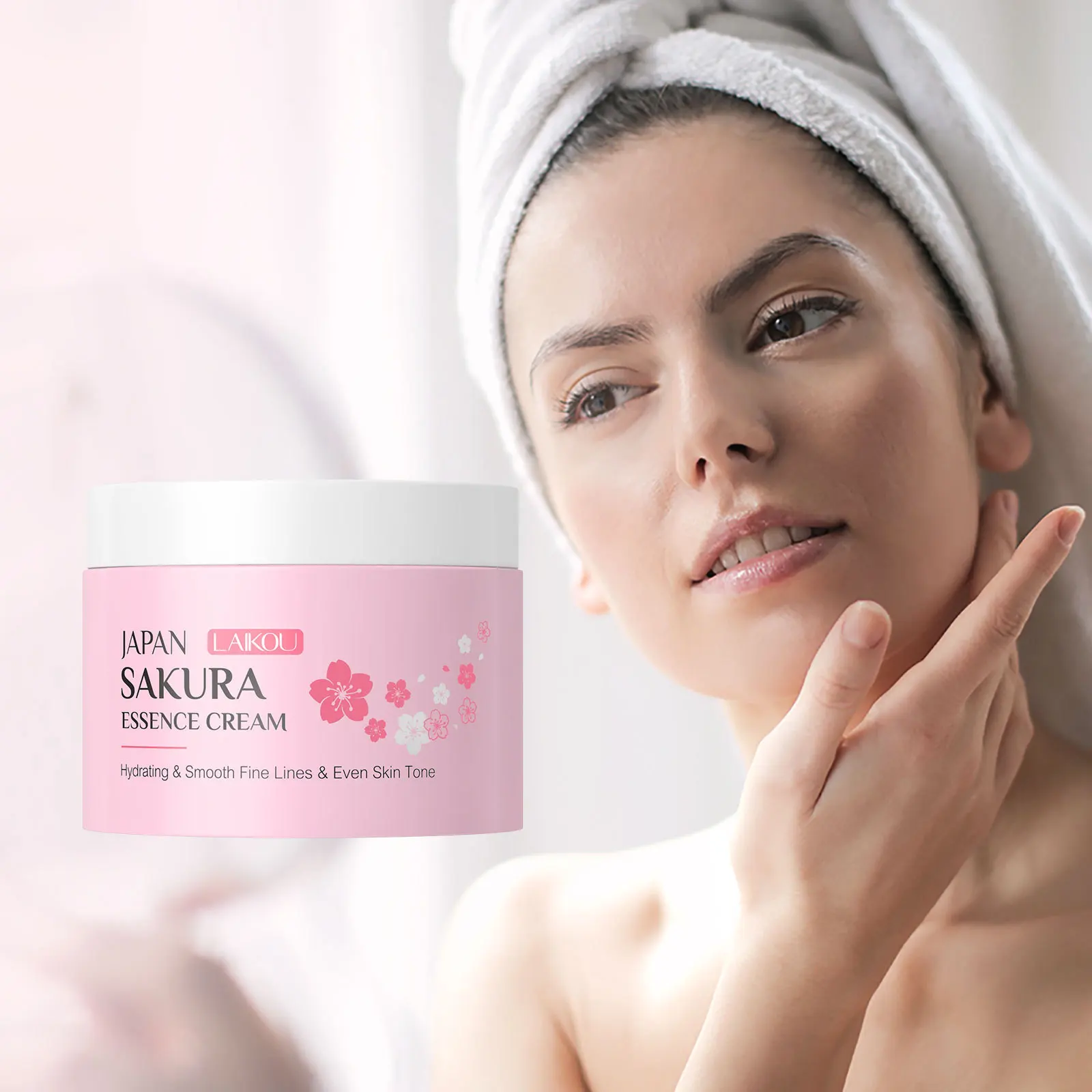 

LAIKOU Japan Sakura Cream Cherry Blossom Facial Firming Moisturizing Anti Aging Shrink Pore Cosmetics Brighten Skin Care