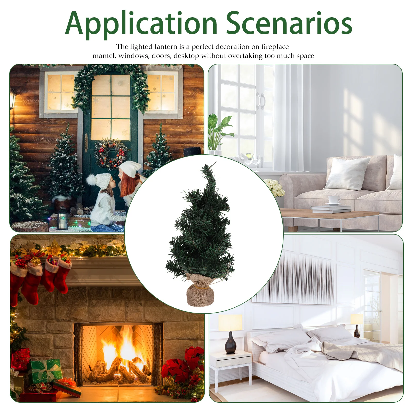

2pcs Miniature Christmas Trees 6.3 Inch Small Decorated Xmas Tree For Home Party Tabletop Decor Desktop Xmas Tree Props