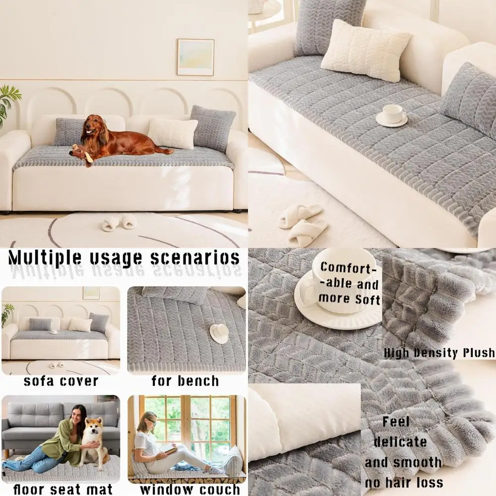 

Приятный для домашних животных моющийся нескользящий чехол для дивана для собак, чехол для пушистого дивана с защитой подушки и длительным сроком службы