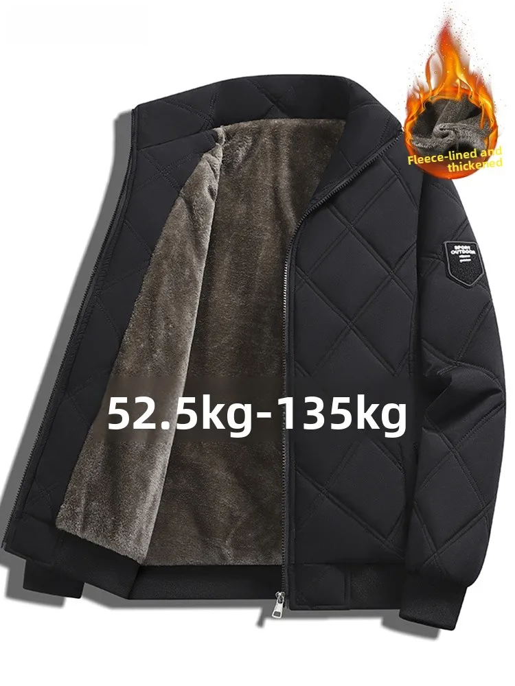 

Lamb Velvet Thiened Winter Jaet for Men Stand Collar Inner Cotton Clothes Casual Faion Warm Outerwear Coat