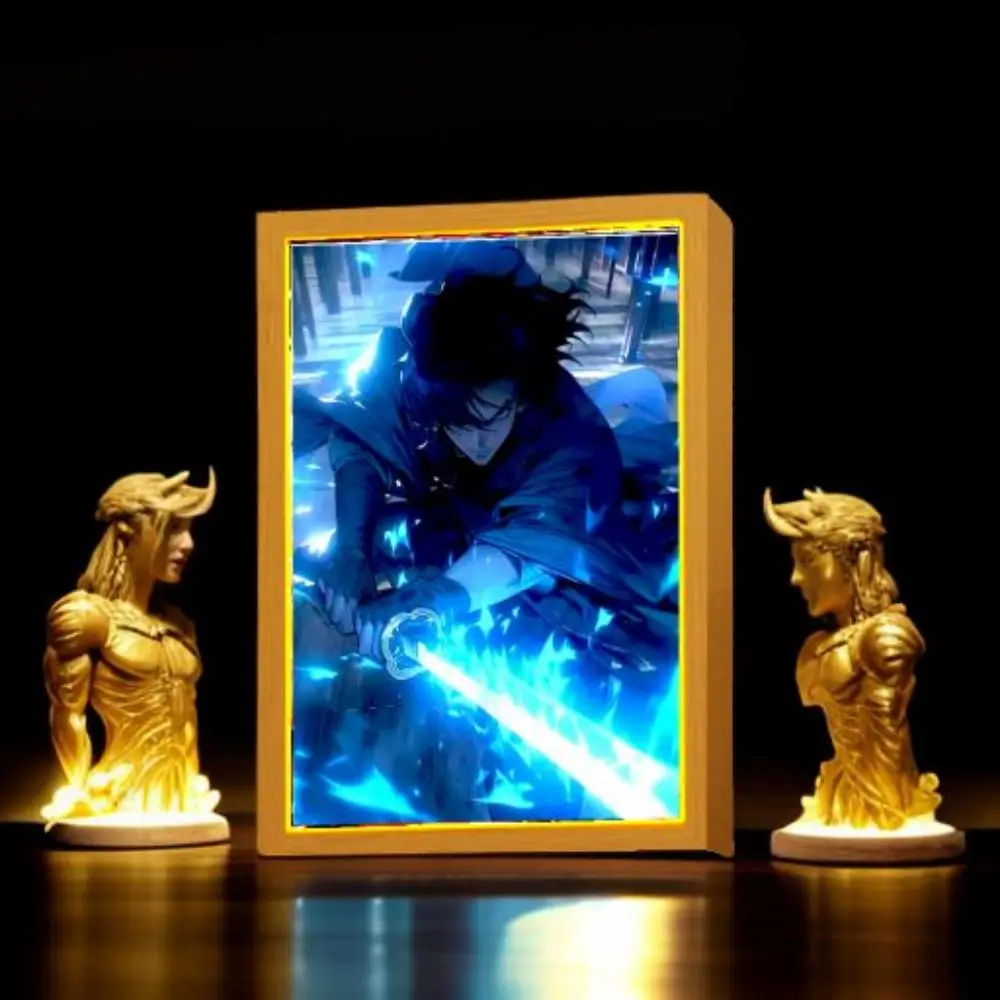 Anime Figure Light Painting Photo Frame League of Legends Figures Action Led Lamps Tabe Bedroom Decor moon Lamp Chirstmas Gifts