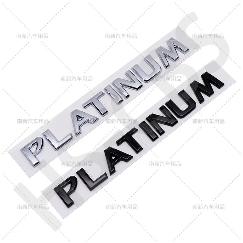 Autocollants décoratifs 3D en plastique ABS PLATINUM pour logo de voiture, emblème latéral, décoration de coffre arrière, autocollant de hayon, accessoires de décoration automobile