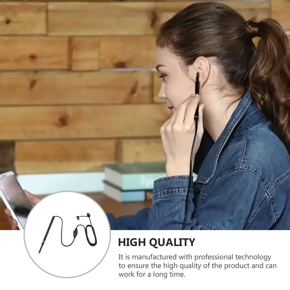 

5.5Mm Visual Otoscope Pick Hd Display Borescope Camera For Ear Inspection Cleaning Tool With 6 Led Digital