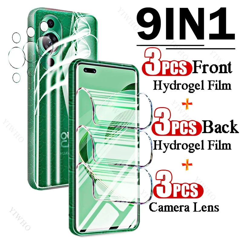 

Гидрогелевая пленка 9 в 1 с полным покрытием для передней и задней панели Huawei Nova 11 Ultra, защита экрана со сканером отпечатков пальцев для Huawei Nova11, объектив камеры HD
