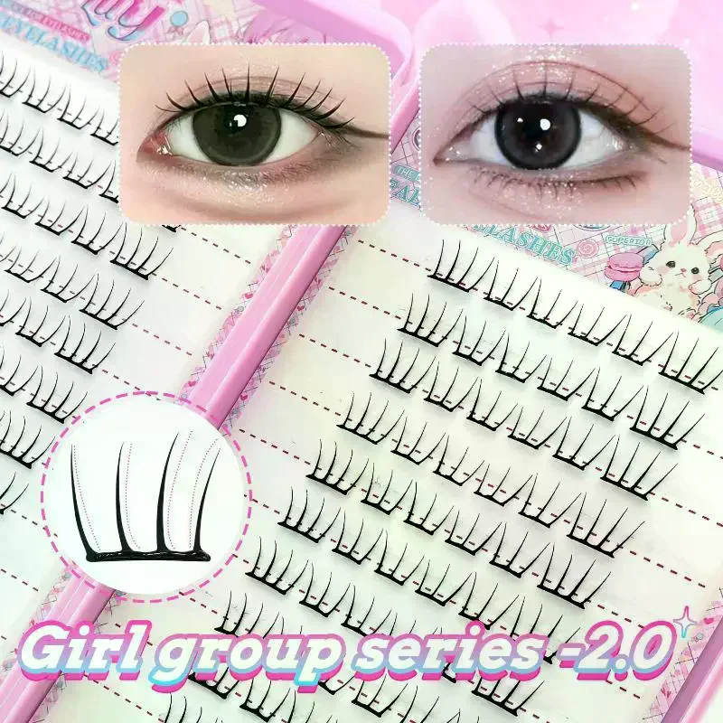 Stylish False Eyelashes Inspired Design Comic Fluffy Clustered Slender Self-Adhesive Segmented Lashes Perfect For Everyday