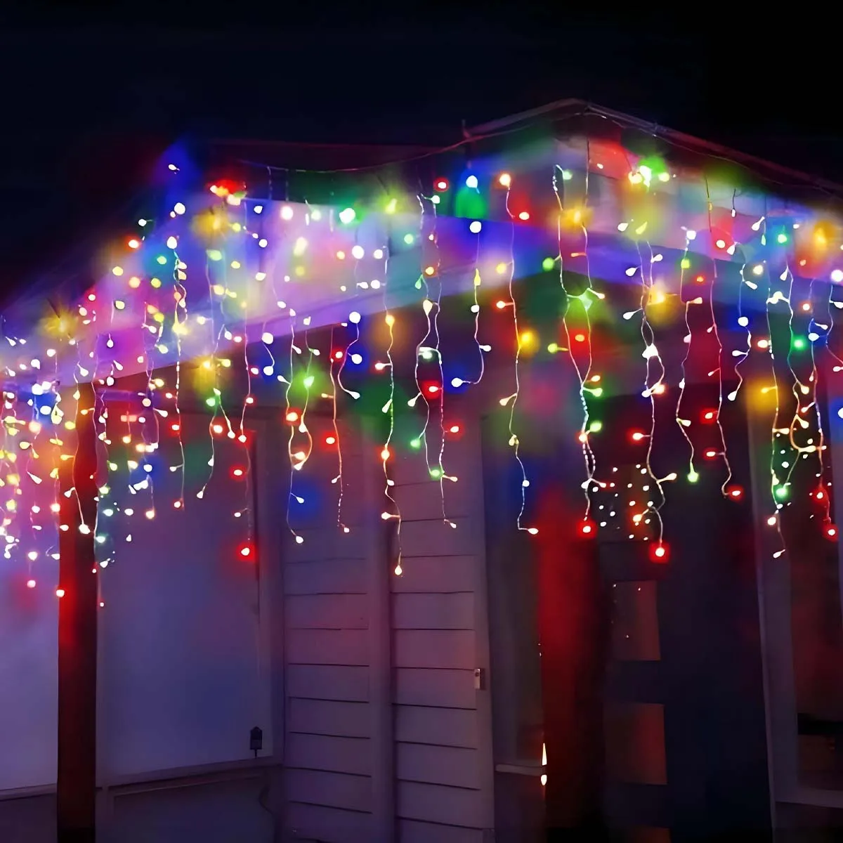 أضواء سلسلة جليد Led، زينة عيد الميلاد تعمل بالطاقة الشمسية فناء حديقة أضواء الزخرفية شرفة ديكور جو المنزل في الهواء الطلق