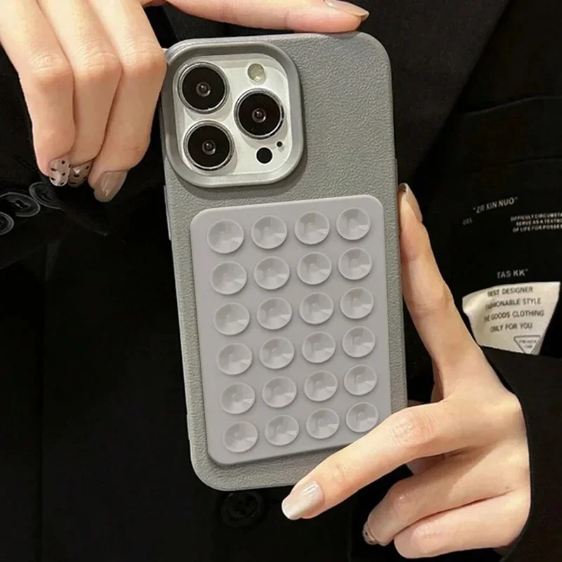 3D-Saugnapf-Ständerhülle für iPhone 11 12 13 Pro Max Hüllen iPhone 17 15 16 14 Plus XS XR Stoßfeste Runde Saugnapf-Silikonhülle – Detail 14