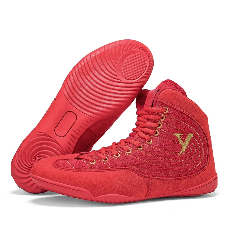 Boxing Shoes Combat Fight Training Exercise Adults Children Wrestling Sanda High Top Breathable Combat Shoes Men Women Unisex