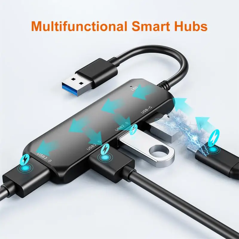 Usb Hub 3 0 High Speed Type-c Hub Splitter Usb Multi Port Type C To -compatible Usb 2.0 Adapter For Laptop Multi Usb Usb Hub