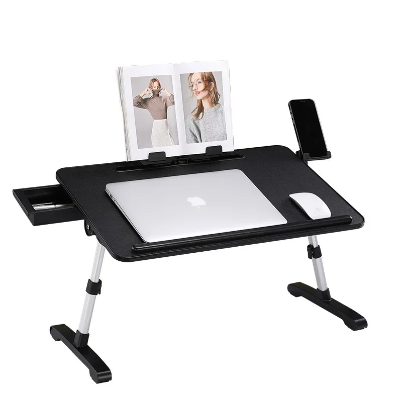 

Portable folding computer table, lifting table, notebook, black computer table, lazy person bed, book, leather table top