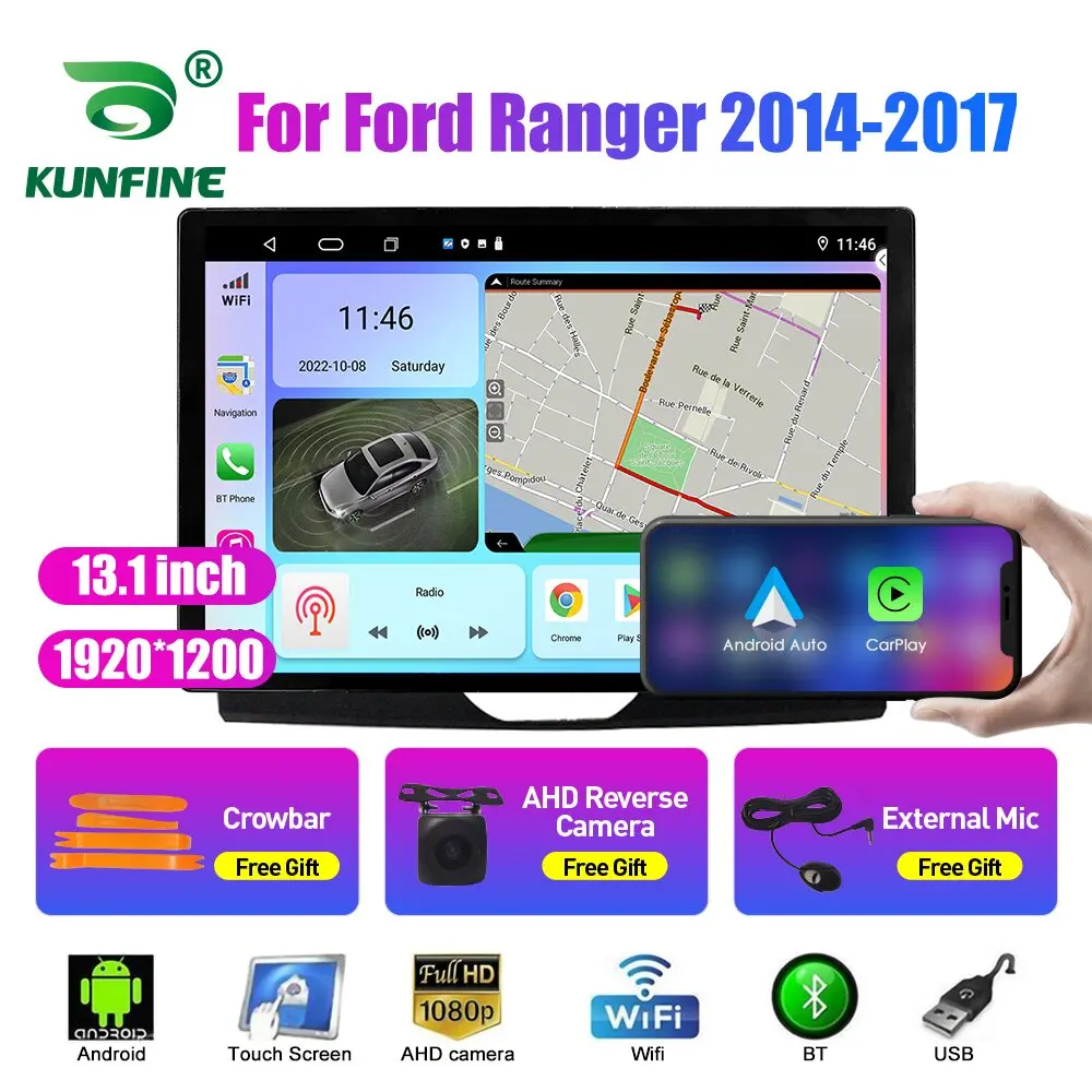 

13.1 inch Car Radio For Ford Ranger 2014 2015-2017 Car DVD GPS Navigation Stereo Carplay 2 Din Central Multimedia Android Auto
