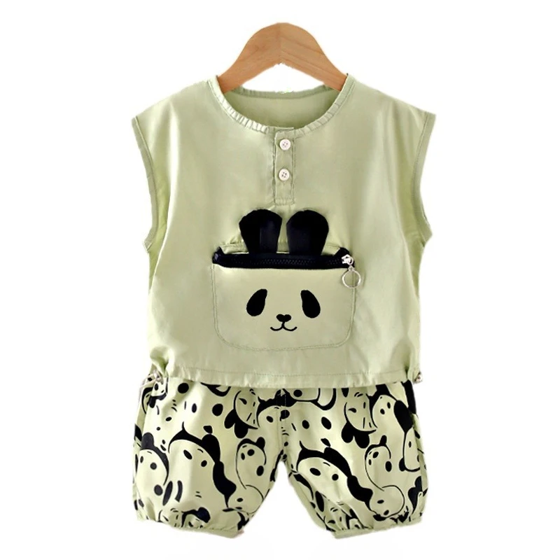 

New Summer Baby Clothes Suit Children Boys Vest Shorts 2Pcs/Sets Toddler Clothing Infant Casual Cartoon Costume Kids Tracksuits