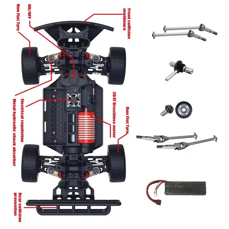 1:14 45A Brushlees Waterproof ESC High Speed RC Truck Car 85KM/H 4WD All Terrain Off Road Drift Racing Remote Control Truck Toy