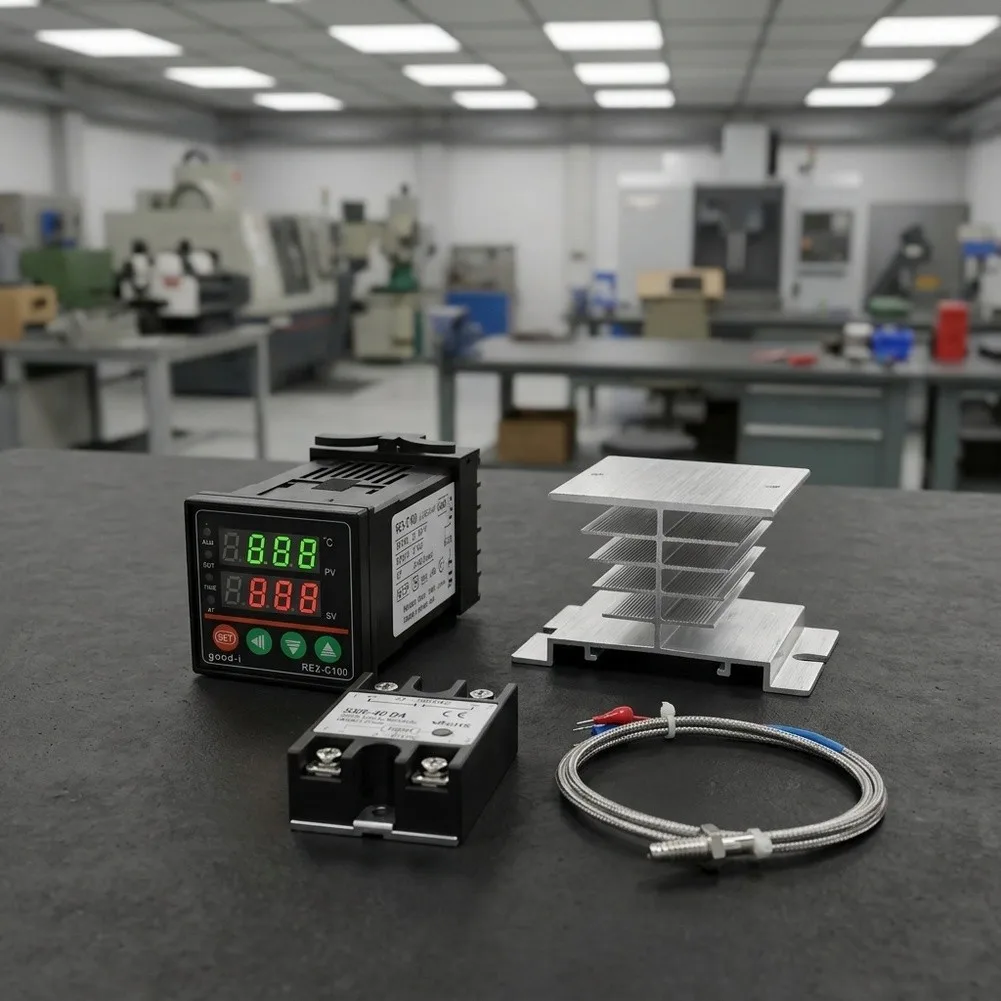 27*45*58mm Digital Temperature Thermostat Wide Measurement Range Thermocouple Temperature Management ABS And Metal Construction