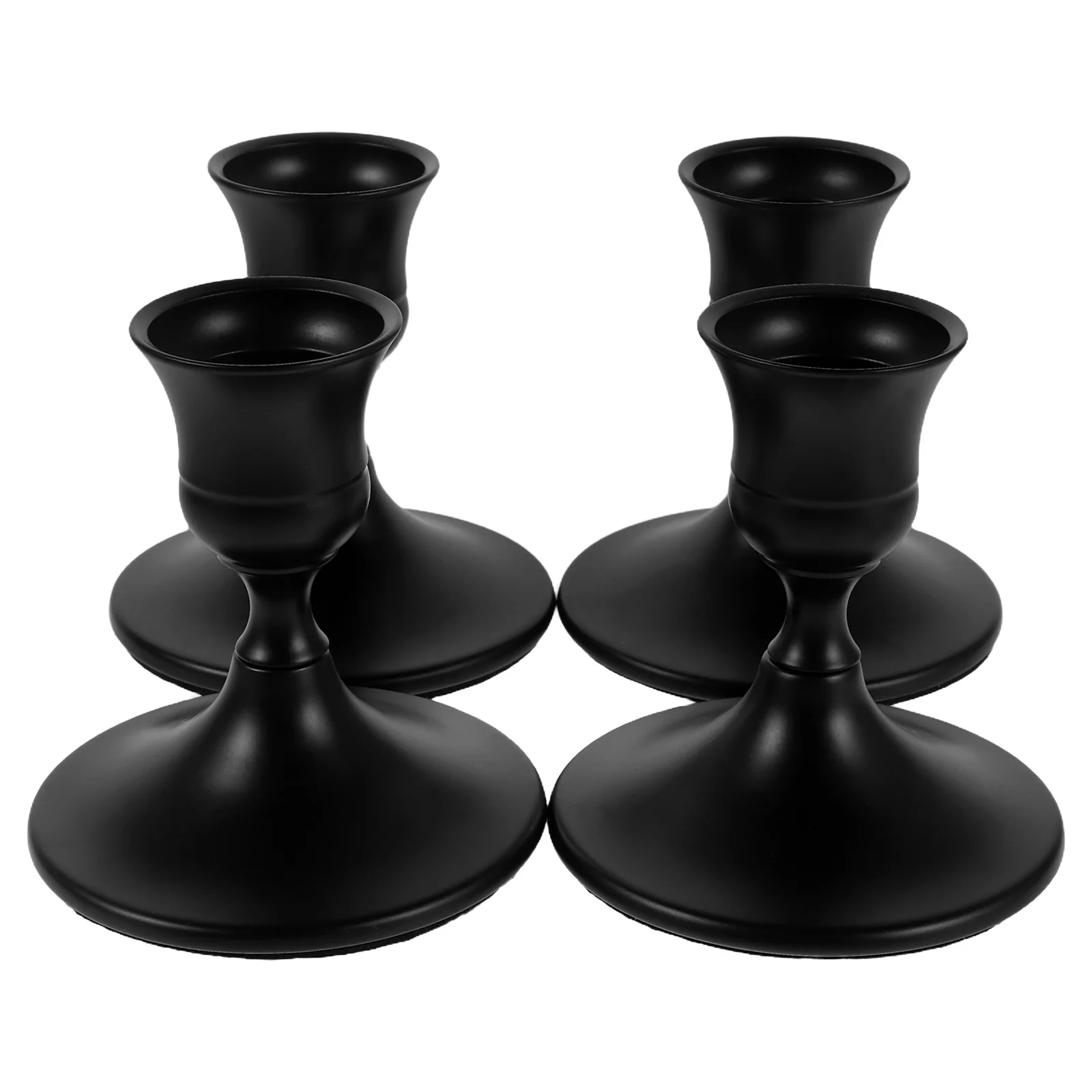 

4Pcs Black Metal Taper Candlestick Holders Vintage Table Centerpiece for Thanksgiving Day Christmas Decor Metal Candler Holder