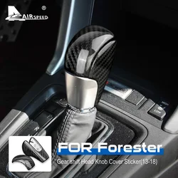 Real Hard Carbon Fiber Sticker for Subaru Forester 2013 2014 2015 2016 2017 2018 Car Gear Shift Knob Cover Interior Accessories
