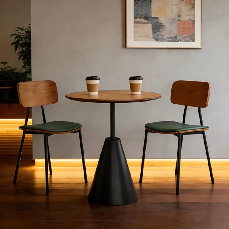 Modern Wooden Restaurant Set Table and Chair Combination for Coffee Shop Cafe Bakery-Wabi Sabi Style Commercial Furniture