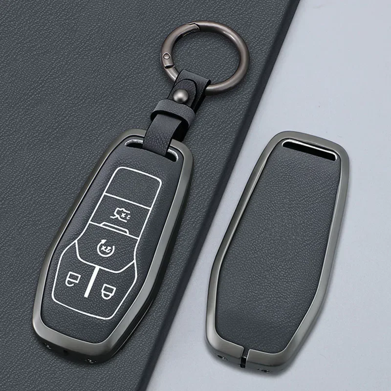 

Alloy 4 5 Buttons Car Key Fob Case Cover Holder For Ford Fusion Explorer Mustang Edge F-150 Mondeo For Lincoln MKZ MKC MKX