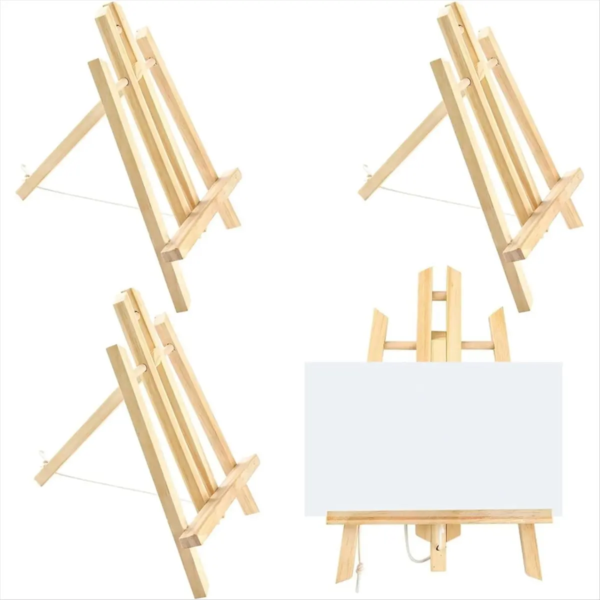 ABYA 6pcs 16 Inch Wood Easels,Easel Stand for Painting Canvases,Tabletop Display Easel,Painting Easel, Kids Student Easels