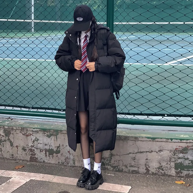 

Женская парка-пуховик, новинка 2025 года, зимняя модная длинная хлопковая куртка выше колена с капюшоном, корейская универсальная куртка высокого качества C186