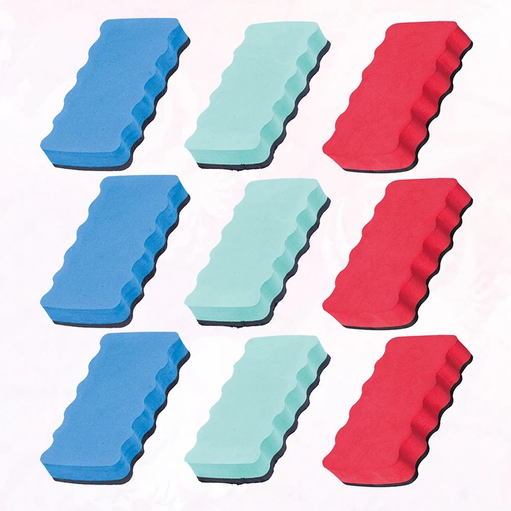 9pcs 화이트 보드 지우개 자기 먼지없는 분필 와이퍼 학교 용품 스폰지 클리너 홈 오피스 용 휴대용 빨 수있는