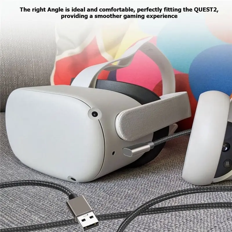 B27B USB3.0 Fast Charging 90 Degree USB A To Type C VR Cable USB C Data Cable Type C VR Link Cable For Oculus Quest 1/2