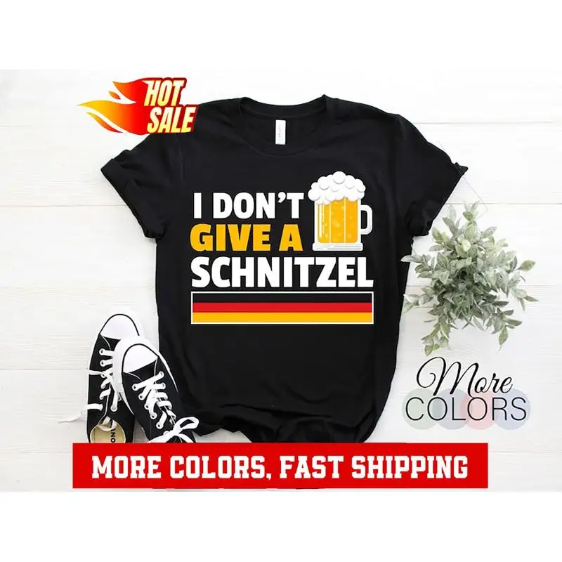 

Я не даю Шницель, немецкий флаг, пиво, затемняйтесь, забавная футболка Октоберфеста Фу