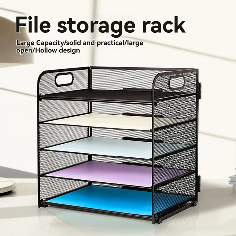 ถาดชั้นวางเอกสารจับตาข่ายโต๊ะชั้นวางแฟ้มเดสก์ท็อปชั้นวางเอกสารโลหะชั้นวางเอกสารสํานักงานชั้นวางเอกสารบ้าน