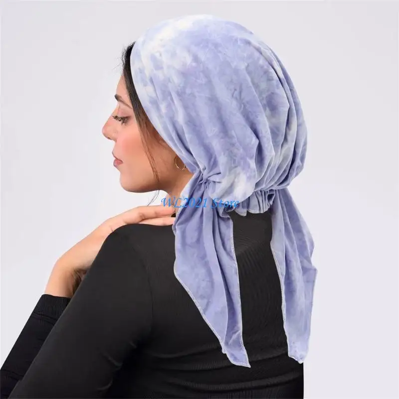 G5gc einzigartige Krawattenfarbstobstoffen zwei Schwanz weiche Kopfbedeckung Chemo -Kappe Haarschutzhut