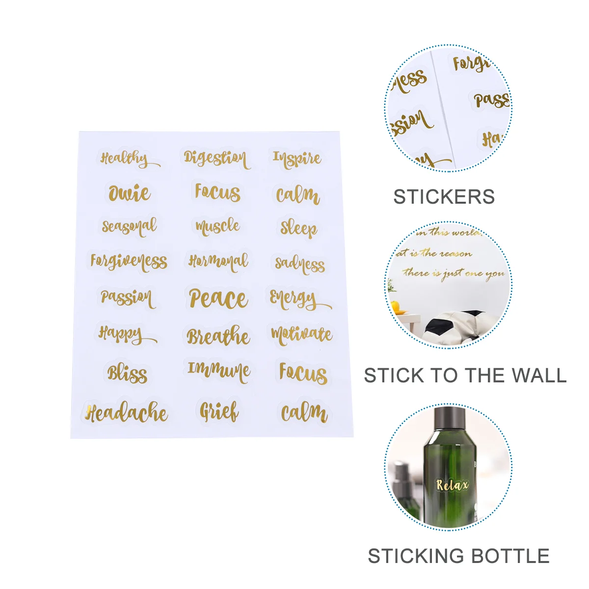 5 Sheets Labels Essential Oil Bottle Alphabet Stickers Perfume Tags Fragrance for Man