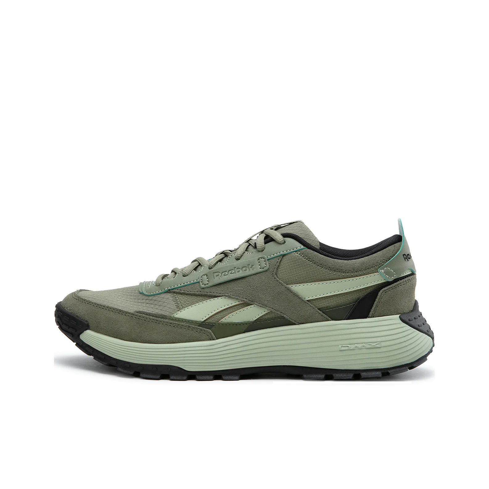Tênis de corrida unissex Reebok POIZON em tecido e couro bovino verde de cano baixo
