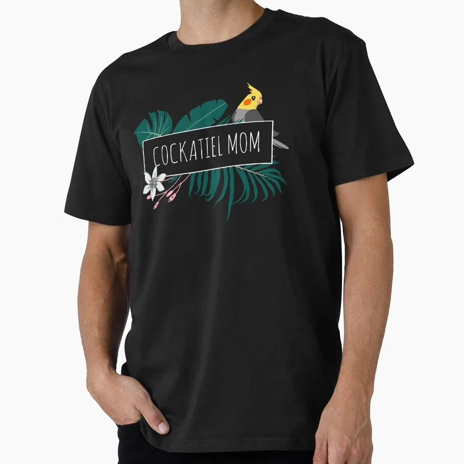 Aesthetic Minimal Cockatiel Mom Funny Parrot Gift T-Shirt for Birds Lover Short Sleeve Graphic Clothes All Size Tee S-6XL