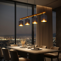 Modern Nordic Pendant Lights 4 Heads Lamps Minimalist Hanging Lamps Heads with Fabric Shade for Kitchen Dining Bedroom