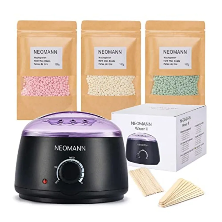 

Waxer II Waxing Kit for Women and Men Non-Sticky Teflon-Coated - Wax Warmer for Hair Removal incl. 300g Wax Beads 20 Spatulas