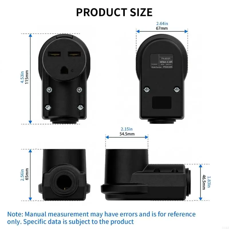 NEMA 6-30R Receptacle Electrical Power Outlet 30A 250V Power Socket For Industrial Applications H8WD